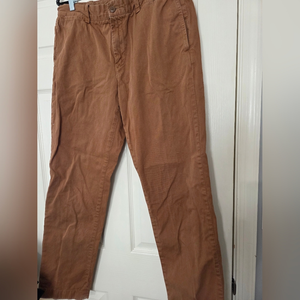 J. CREW SUN FADED URBAN SLIM FIT CHINO PANTS CHESTER BROWN
